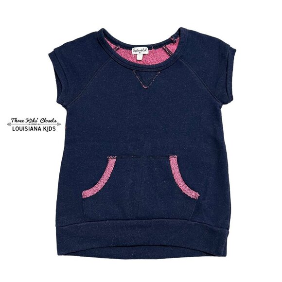 Splendid 3T Navy & Pink French Terry Pocket Tunic - Picture 1 of 4